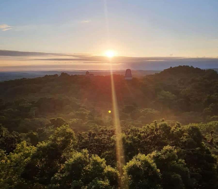 From Flores: Tikal Sunrise Extended Private Tour - The sunrise from the Two-Headed Serpent Temple